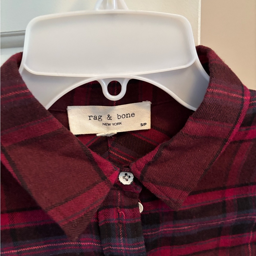 Rag and bone light wt flannel shirt pristine condition